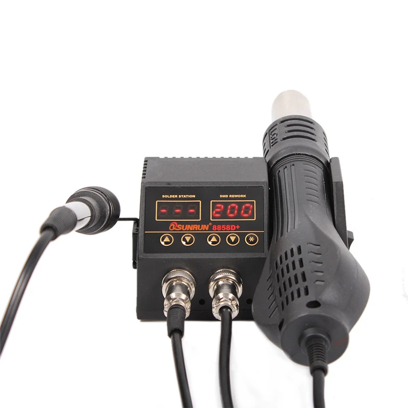 2 In 1 760W Soldering Station LCD Digital Display Welding Rework Station For Cell-phone BGA SMD PCB IC Repair Solder Tools 8858D