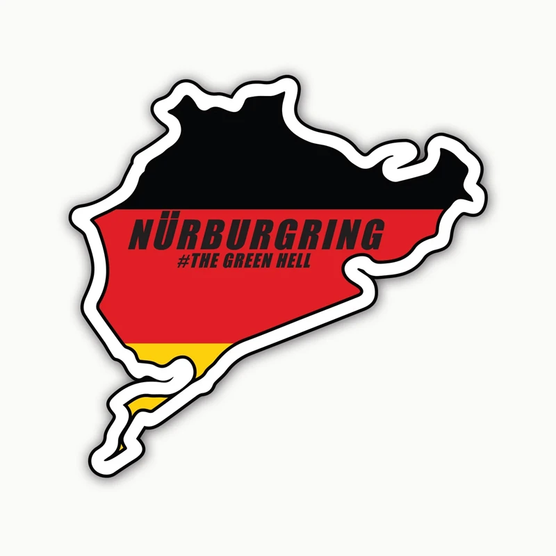 

S40575# Various Sizes Self-Adhesive PVC Decal Nurburgring Car Sticker Waterproof Auto Decors on Bumper Rear Window