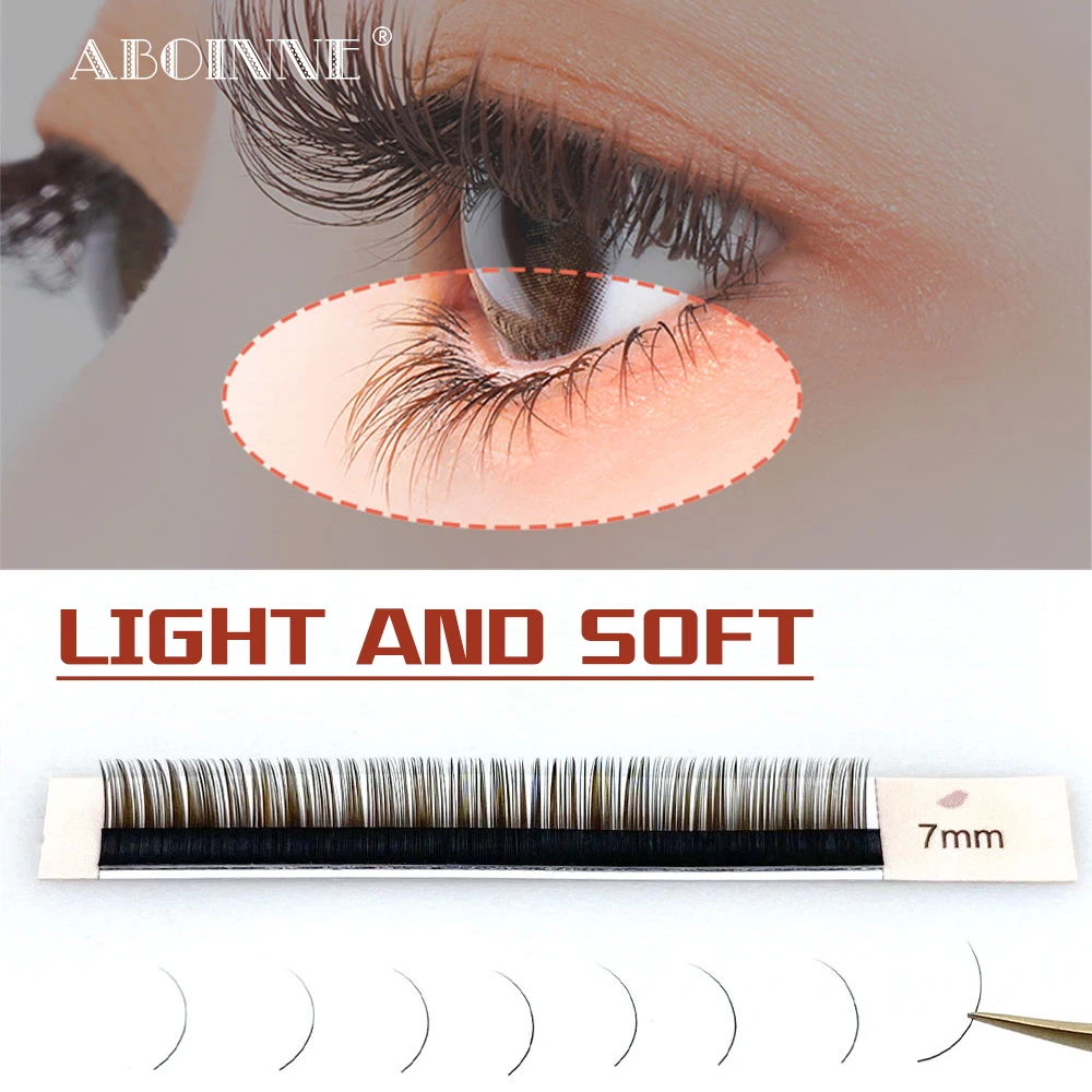 Abonnie Bottom Brown Lower Lashes 5mm 6mm 7mm Short Synthetic Mink Individual Eyelash Extension Lower Eyebrow Lashes Makeup