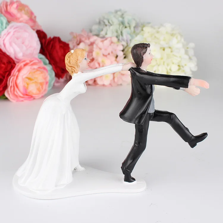 Romantische Bräutigam & Braut heiraten Harz Figur Hochzeit Kuchen Topper Dekoration liefert heiraten Figur Valentinstag Verlobung – Detail 12