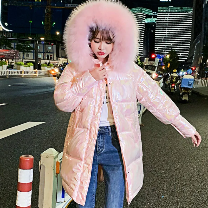 

2020 New Women Cotton Padded Long Winter Coat Women Waterproof Winter Jacket Women Hooded Fur Collar Women Parkas HK492