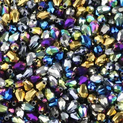 JHNBY Waterdrop Faceted Austrian crystal beads 4*6mm 100pcs Teardrop glass Loose bead for jewelry making bracelet accessoriesDIY