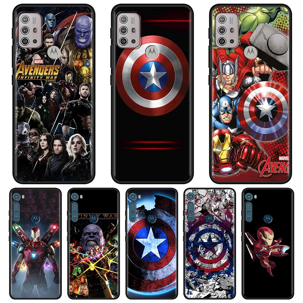 Marvel Avengers Iron Man Captain For MOTOROLA One Fusion Case for Moto G10 G9 G8 Plus Play Power One G20 G30 G40 G50 G60 Edge 20