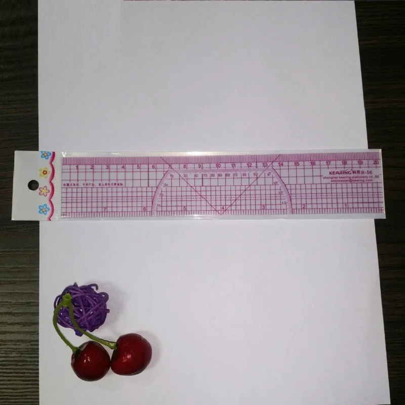 20cm Graph Ruler Garment Pattern Making Ruler Transparent Straight Ruler  B56