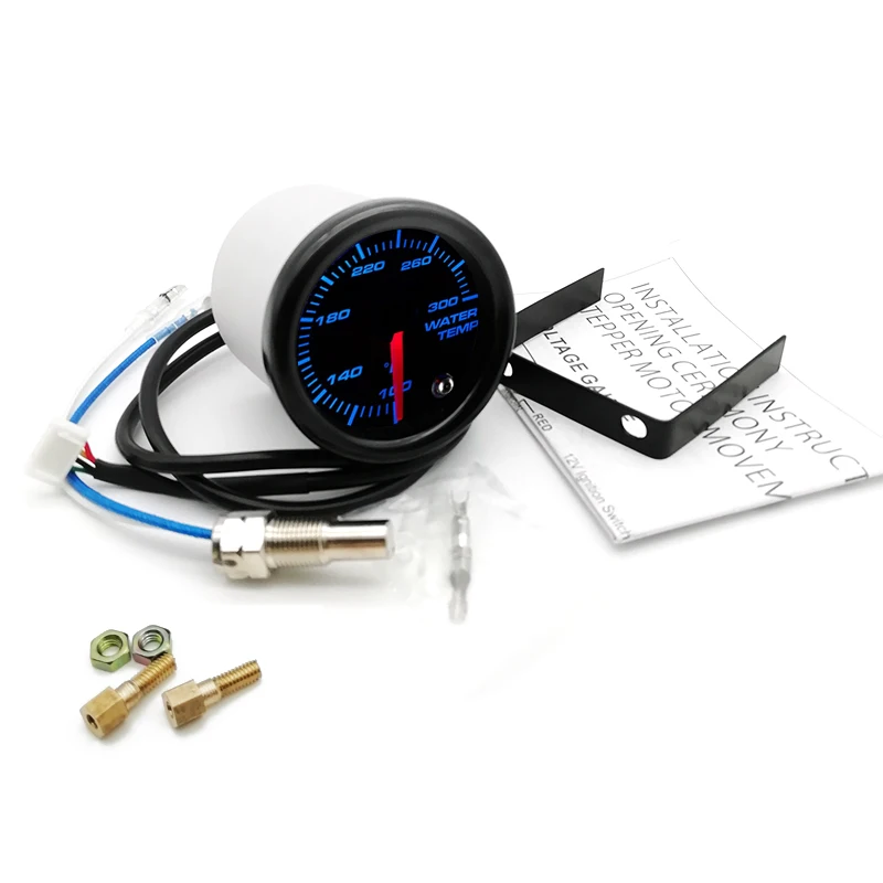 

52mm Water Temp Gauge Meter 100°- 300° F Water Coolant 7 Colors LED Car Universal