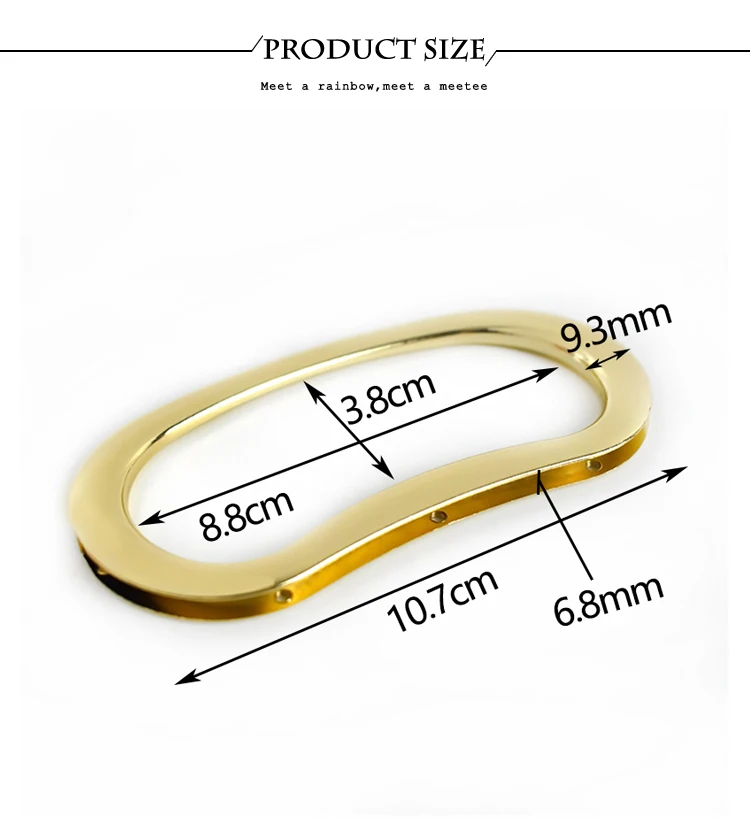 2Pcs Deepeel 3.8X8.8cm Metal Bags Handle Purse Frame Kiss Clasp Handbag Replacement Handles DIY Women Bag Hardware Accessories