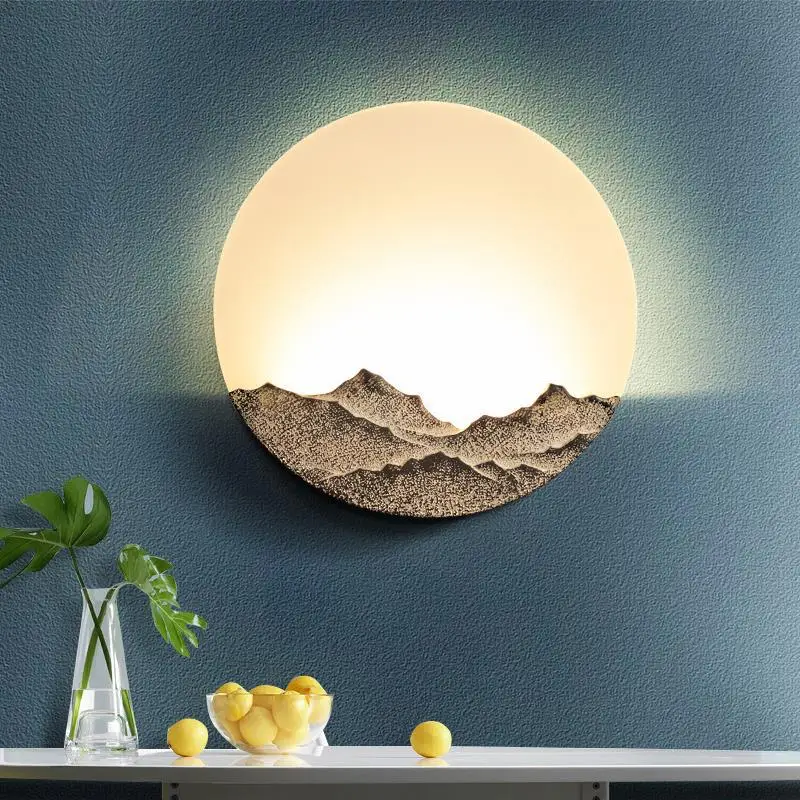 

Chinese Modern Simple Led Wall Light Bedroom Hotel Lamp Creative Bedside Lamp Office Stair Aisle Wall Sconce Living Room Decor