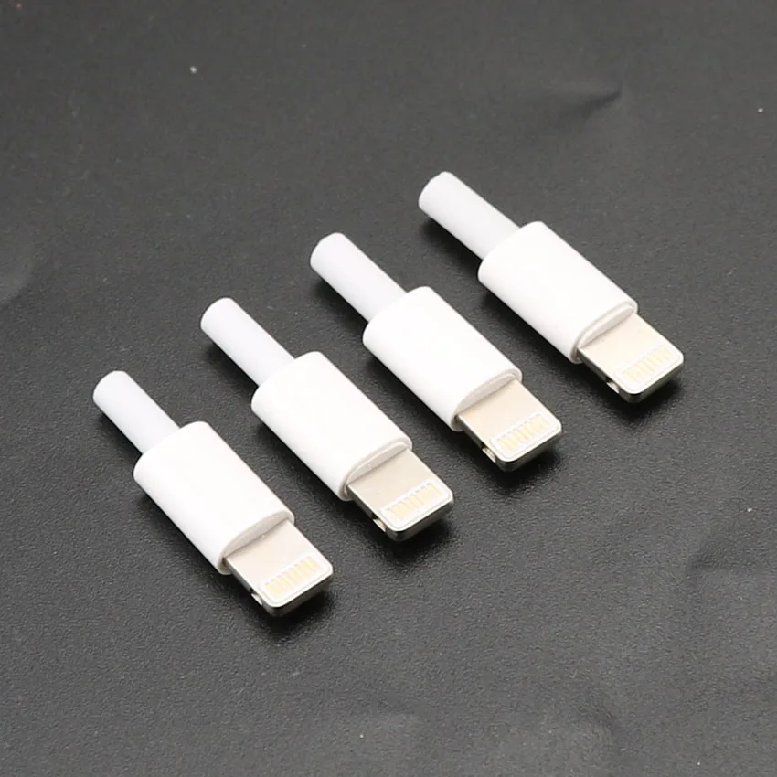 10sets USB Power charging plug For iphone male plug with chip board connector welding Data OTG line interface DIY cable adapter