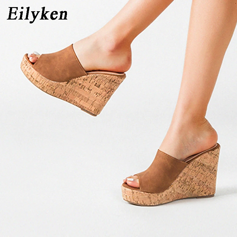 Eilyken 2024 New Summer Casual Cozy Platform Wedges Heels Slippers Ladies Fashion Open Toe Roman Women\'s Sandals Shoe Size 36-43