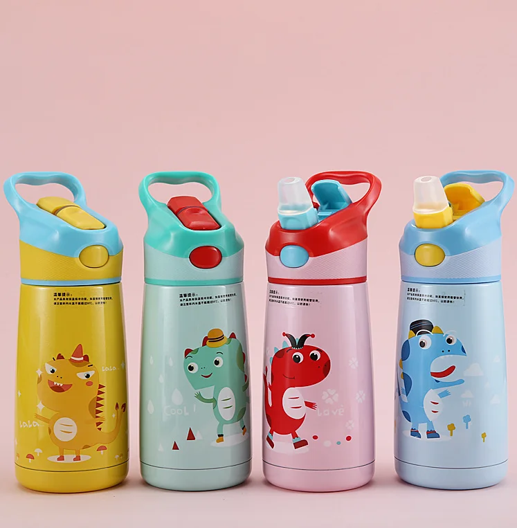 

500ml Baby Dinosaur Feeding Cup Stainless Steel Milk Thermos for Children Insulated hot water Bottle leak-poof thermal Cup