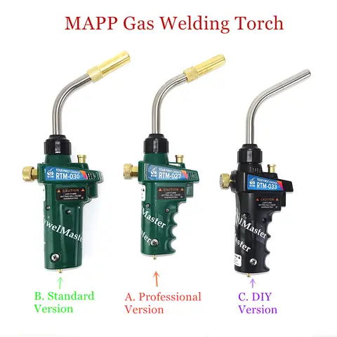 Braze MAPP Gas Torch Propane Soldering Burner with Piezo Ignition TywelMaster