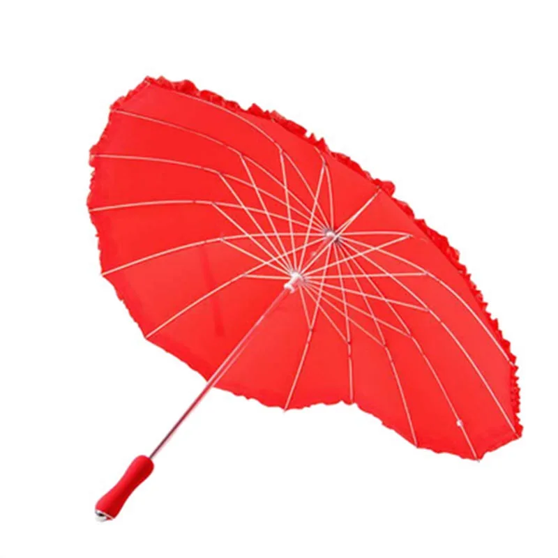 Creative heart-shaped love umbrella adult bride wedding gift solid color red waterproof and windproof umbrella for men and women