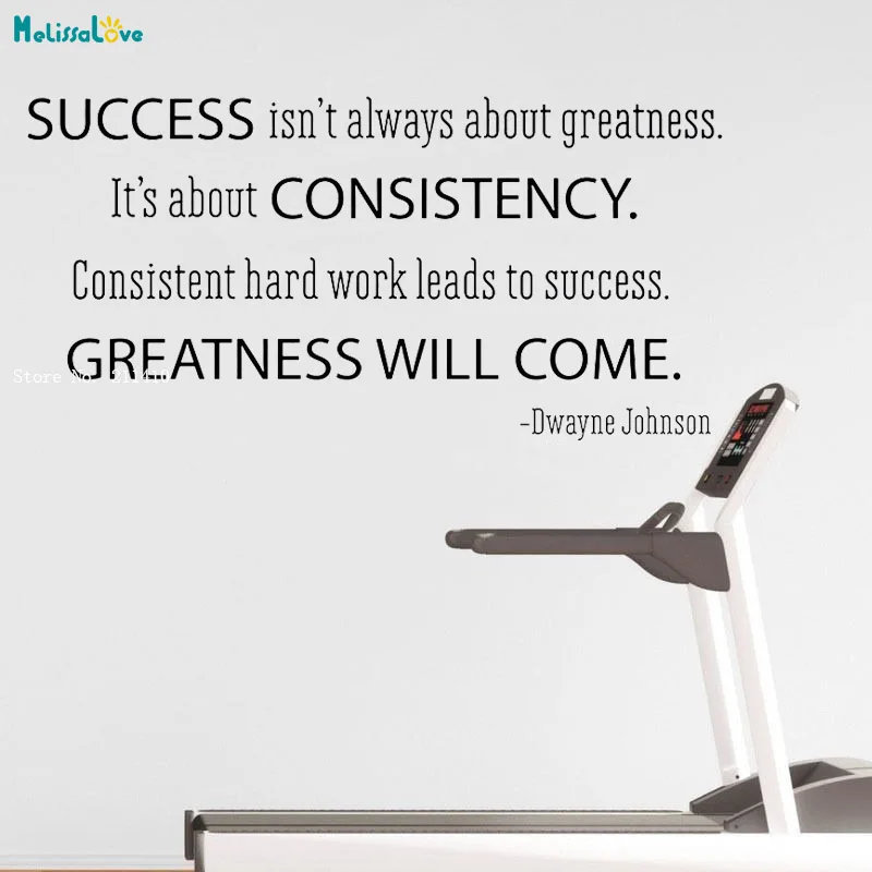 Success Isn't Always About Greatness Vinyl Wall Decals Home Decor Office It's About Consistency  Work Quote Poster YT5820