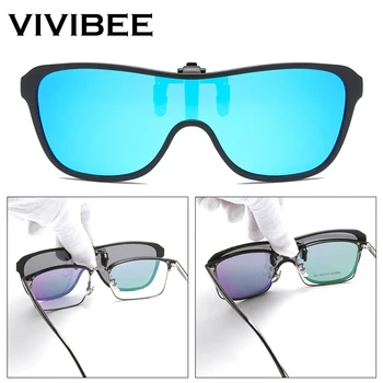 Vivibee 2025 legal flip up clip em óculos de sol polarizados tr90 fotocromático condução quadrado oversized uv400 pesca óculos de sol
