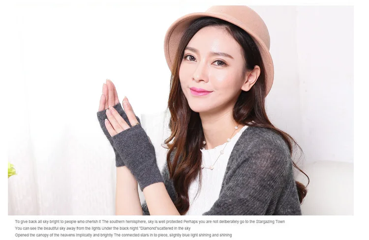 Nerz Kaschmir Herbst Winter Frauen Handschuhe Fingerlose Warme Waschbär Wolle Handschuh Handgelenk Länge Daumen Loch Handschuhe Koreanische Weibliche Schöne – Detail 31