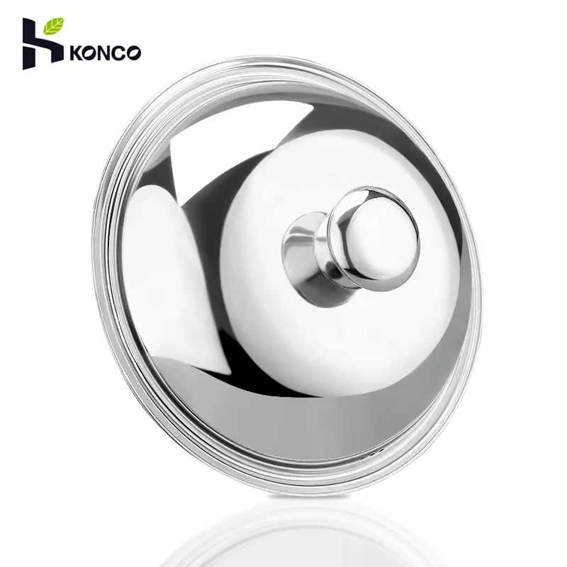 

Konco Wok Pan Lids 30-38cm Stainless Steel Wok Lids General Pan Lid Pot Cover Household Frying Pan Lid Cookware Parts