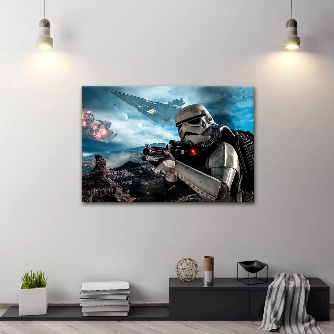 Star Wars Poster Soilder Battleship Lightsaber Painting Canvas Print On Wall Art  Picture For Living Room Home Decor Frameless