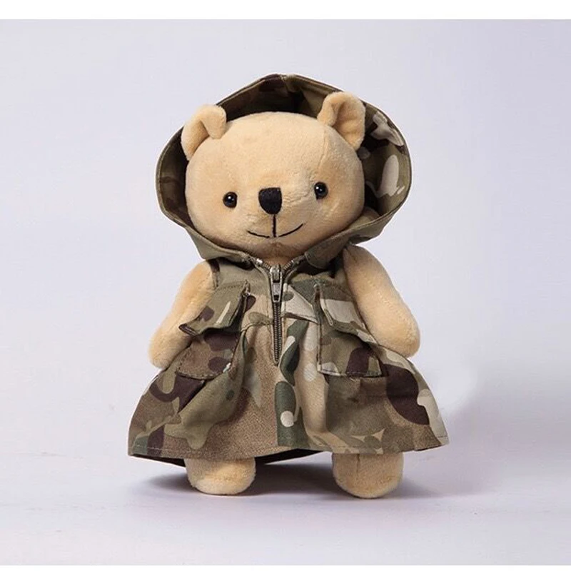 Tactical Camouflage Lovely Bear Doll Cartoon Plush Stuffed Toy Vest CS Outdoor Clothing Hunting Molle Vest Dress Up Accessories