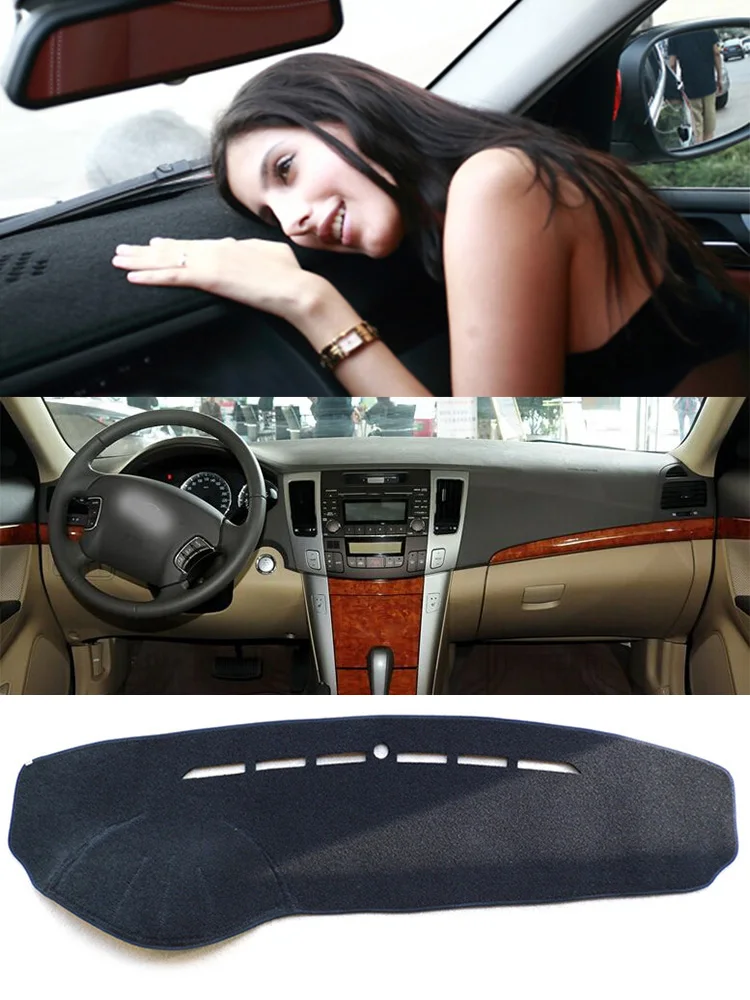 For Hyundai Sonata SE V6 MK7 2009 2010 Dashmat Dashboard Cover Instrument Panel Protective Pad Dash Mat Anti-Dirt Proof Ornament