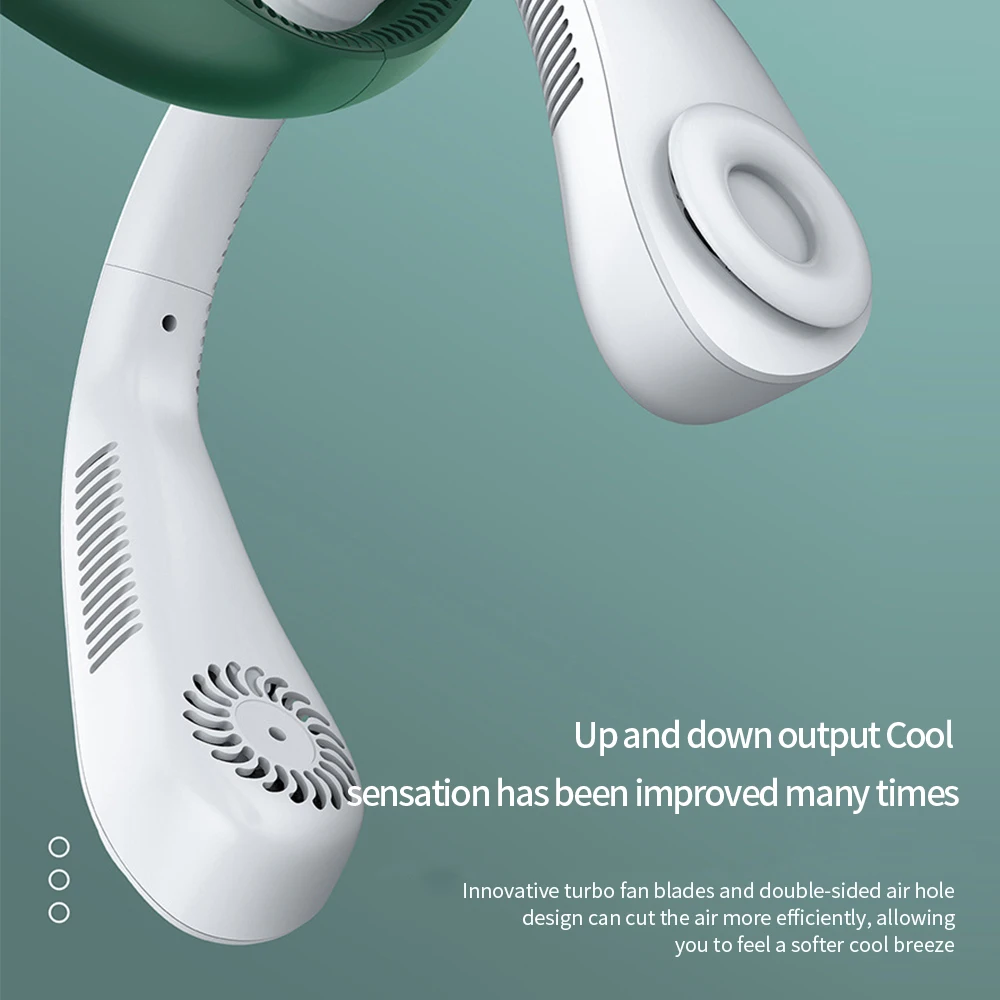 YOYOPIN-Mini Ventilador de cuello portátil sin aspas, Ventilador deportivo silencioso recargable por USB para exteriores, refrigeración