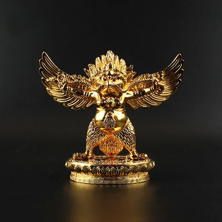 Garuda Buddhist Statue - Handmade Copper Alloy Figurine of the Golden Winged Bird, Protector Deity