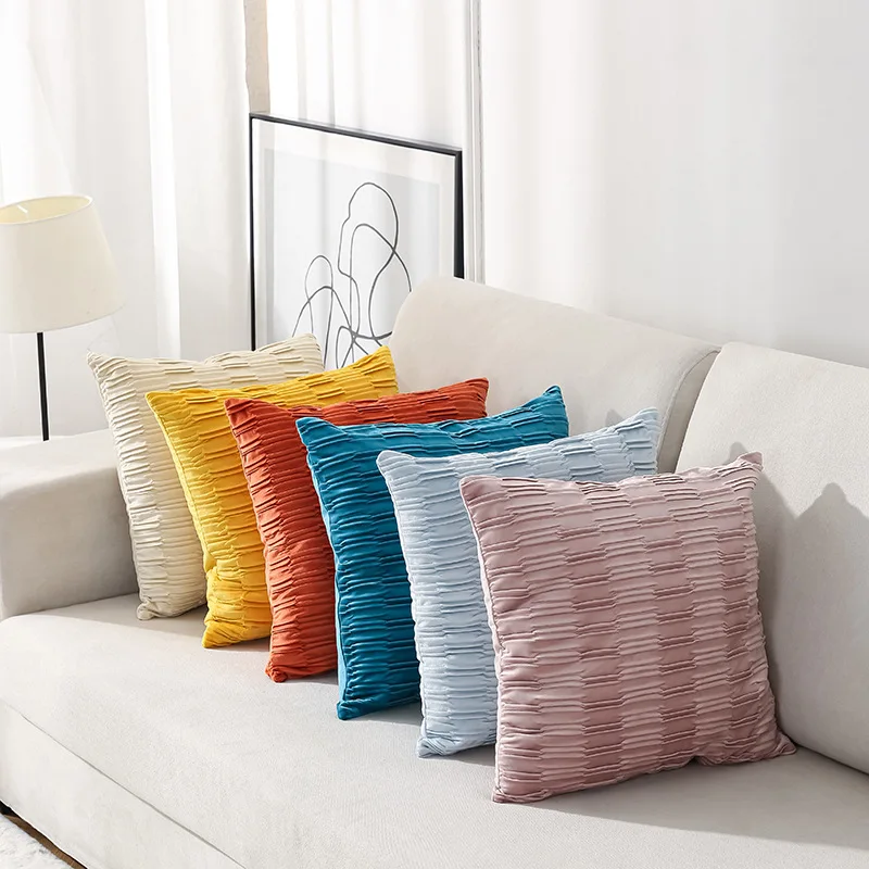 Modern Abstract Velvet Cushion Covers Pressed Stripes Nordic Luxury Pillows Case Livingroom Sofa Couch Throw Pillows Decor Home