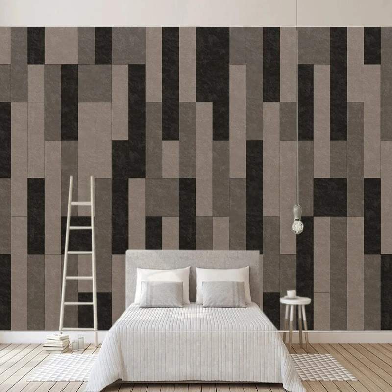 

Custom 3D Mural Wallpaper Geometric Mosaic Square Wall Painting Canvas Murales De Pared 3D Wall Papers Home Decor Living Room