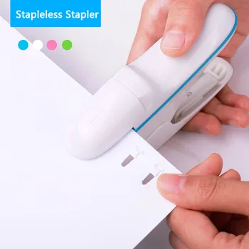 Handheld Mini safe stapler without staples staple free stapler 7 pages capacity paper binding business school office