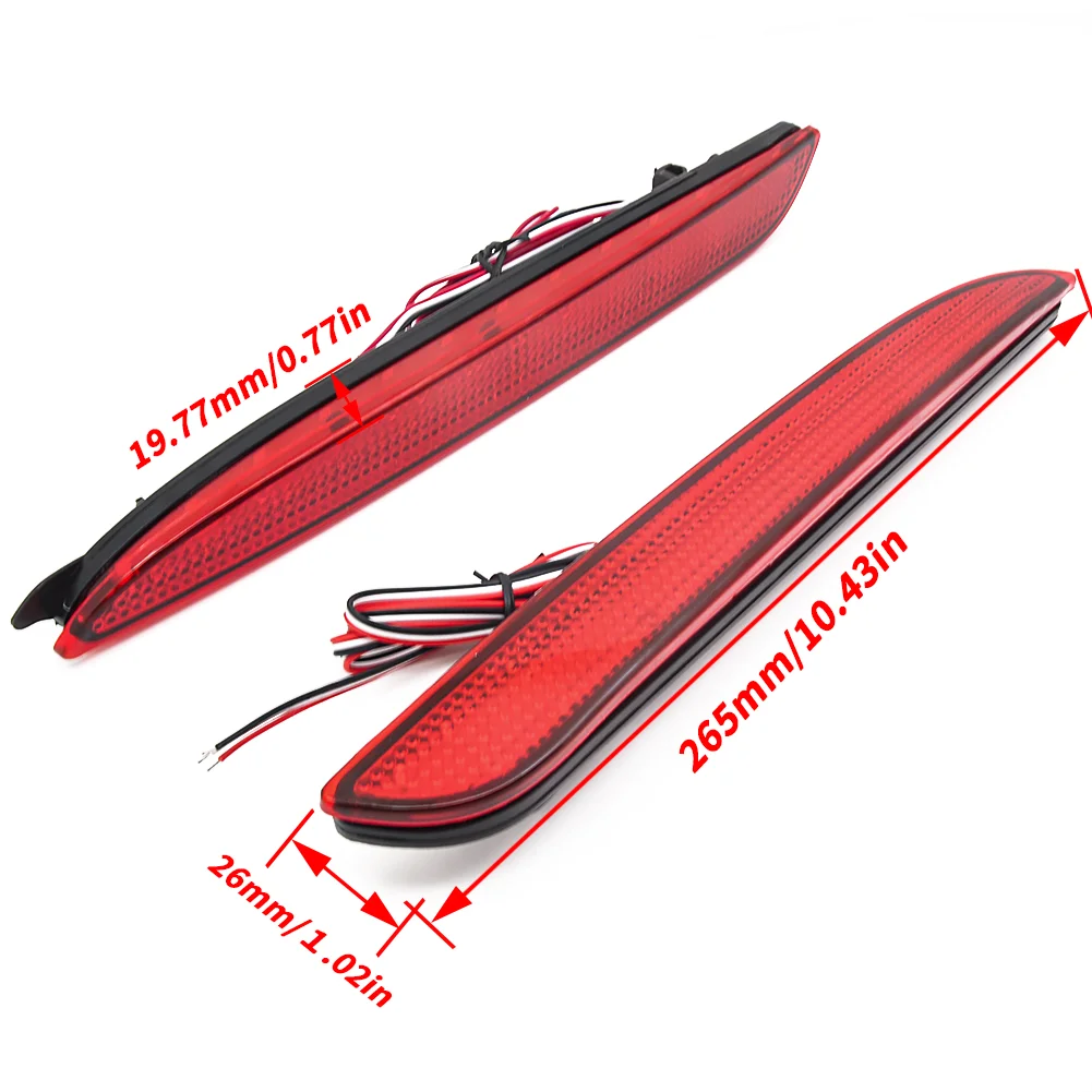 

2pcs LED Rear Bumper Reflector Lens Tail Stop Brake Light Turning Light For Mazda 3 2010 2011 2012 2013