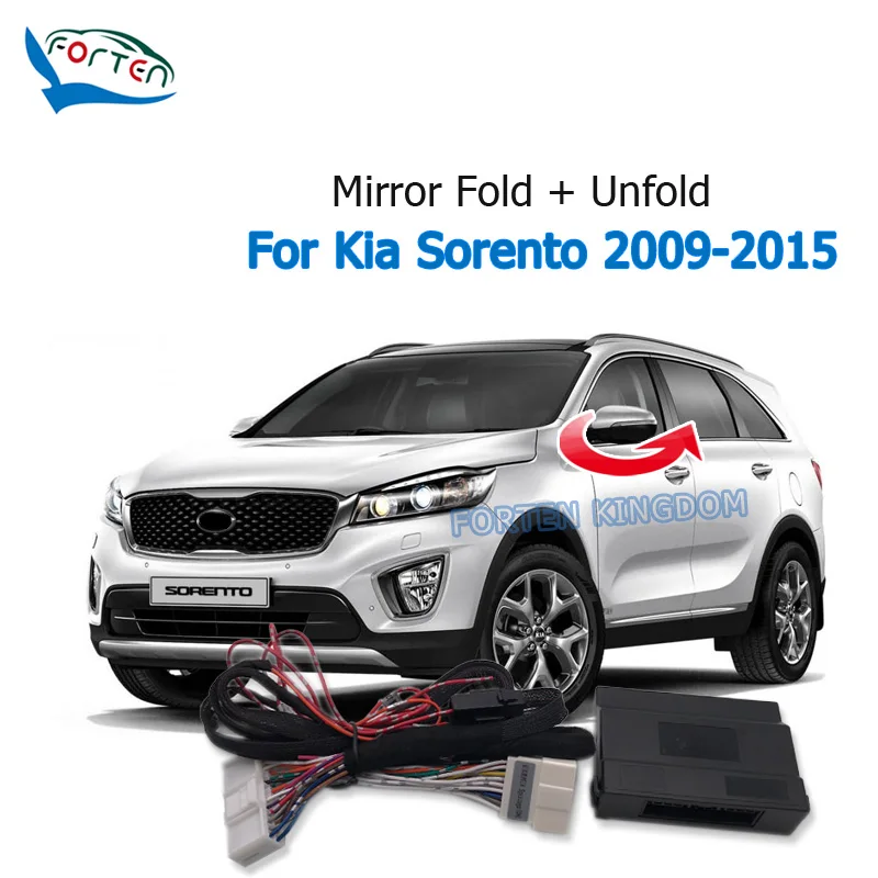 Forten Kingdom Car Side Rear Mirror Automatic Folder Folding Spread Kit For Kia Sorento 2009-2014 With Electric Folding function