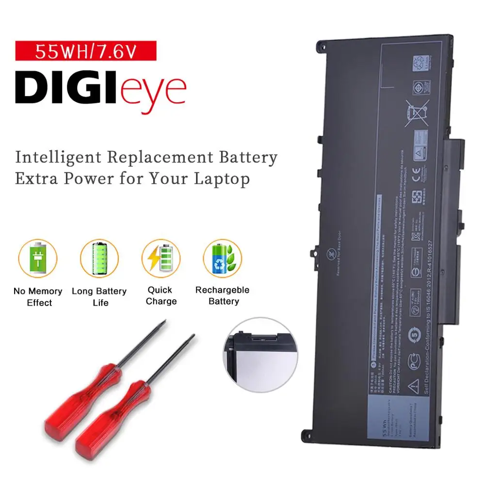 

7.6V 55Wh J60J5 Replacement Laptop Battery For Dell Latitude E7270 E7470 J60J5 R1V85 MC34Y 242WD