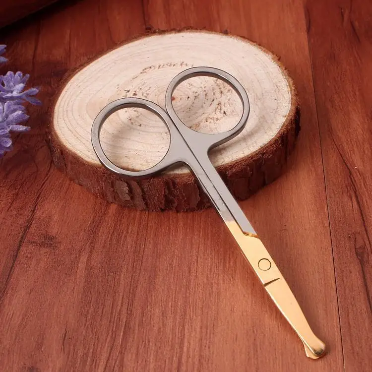 Tesoura de sobrancelha cabeça redonda ferramenta de beleza para rosto nariz removedor de pêlos cílios postiços pálpebras clipe ferramentas de maquiagem facial venda