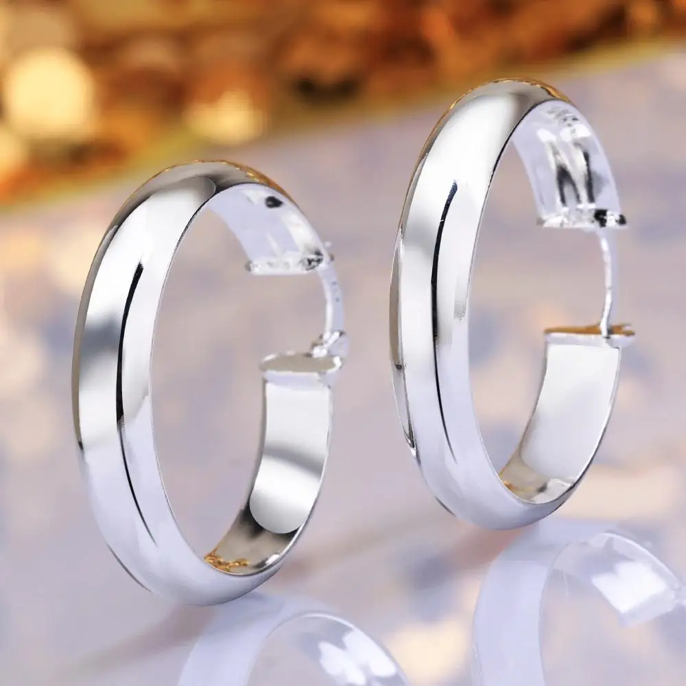 fashion 925 Sterling silver Round women lady beautiful wedding High quality Earring Jewelry factory price free shipping