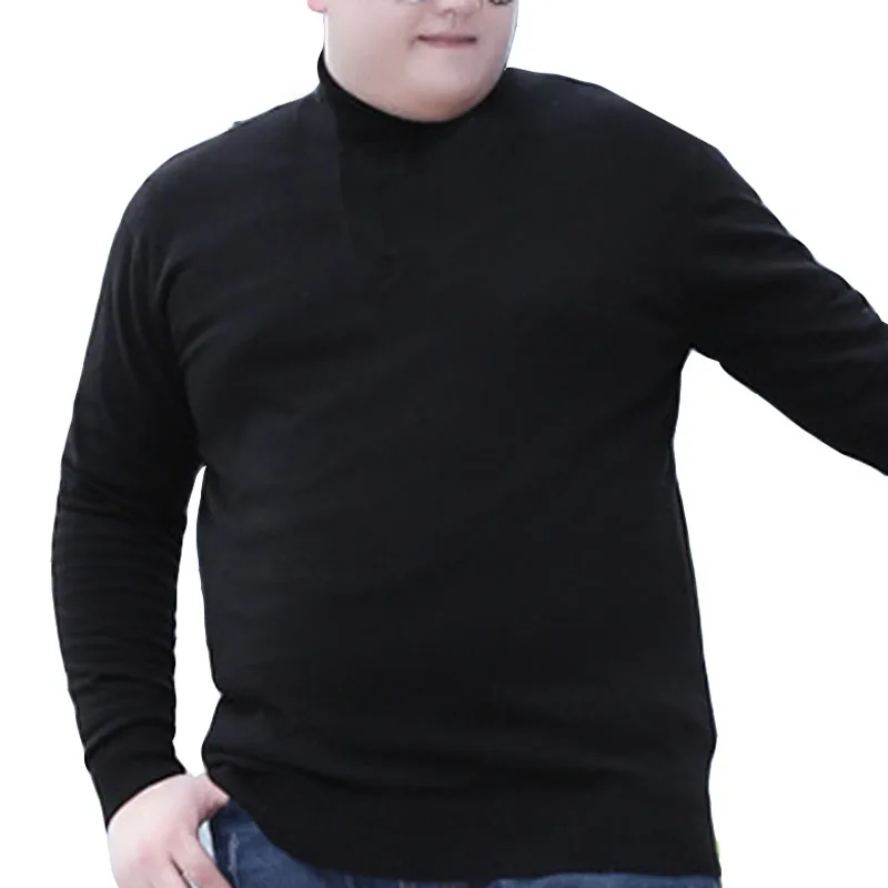 Autumn winter Men sweater 5XL 6XL 7XL 8XL Bust 143cm Plus size Solid color sweater men 3 colors