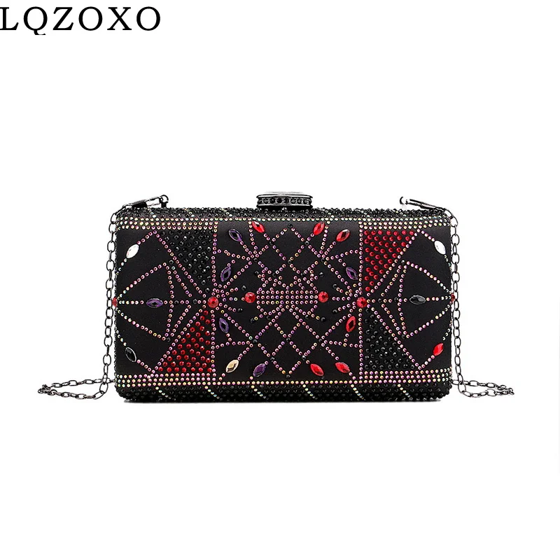 

New Arrival Design Small Day Clutch Diamonds Party Purse Rhinestones Female Hanbags Golden Metal Luxury Lady Evening Bags