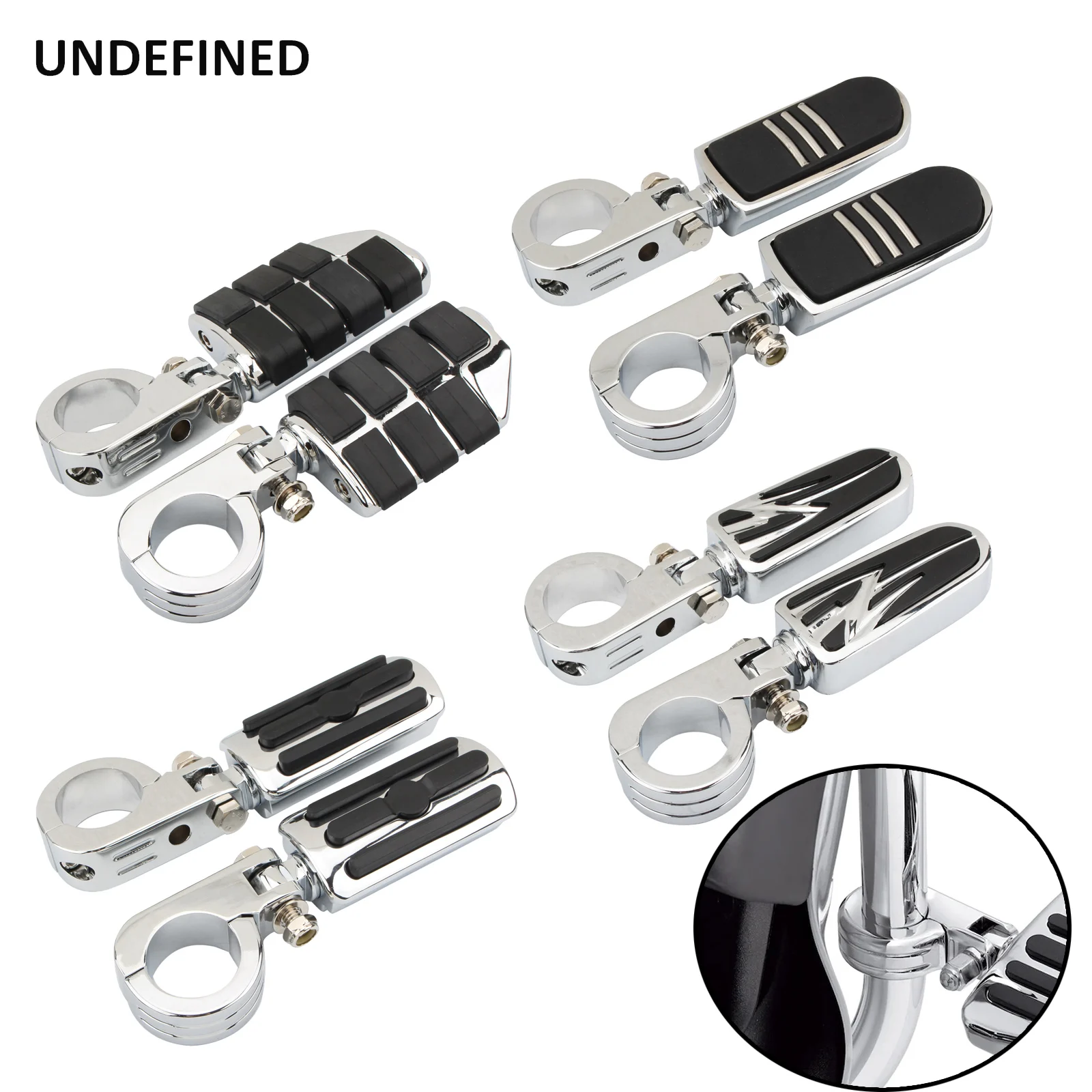 

Motorcycle Foot Pegs 38mm Highway Engine Guard Bar Mount Clamps Footrest Pedal For Harley Suzuki Yamaha Cafe Racer Universal