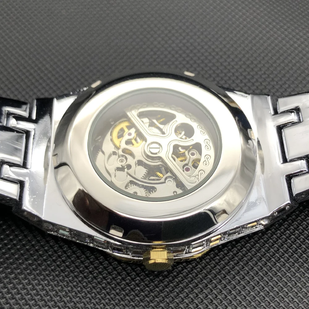 Luxury Automatic Watch For Men Hip Hop Diamond Skeleton Mechanical relogio masculino Ice Out waterproof Man Watches Dropshipping - Image 4