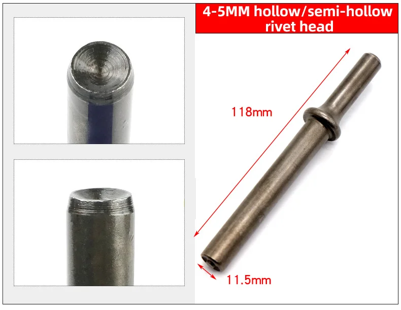 Pneumatic semi-hollow rivets impact head,pneumatic rivet Impact head Pneumatic Air Hammer Bits Pneumatic Air Hammer Heads
