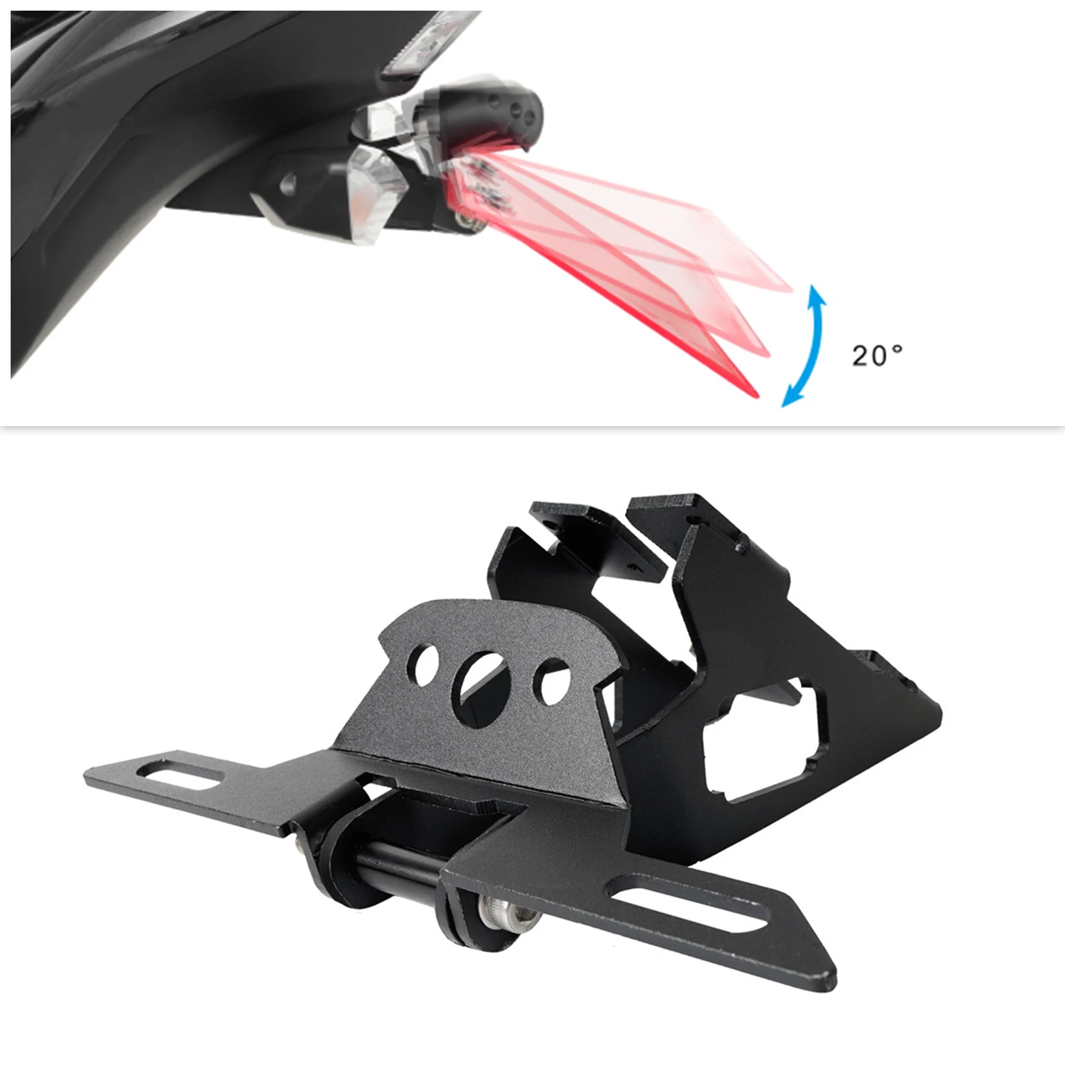 For Kawasaki Z650 Ninja650 2017-2022 Motorcycle Foldable License Plate Holder License Bracket Tail Tidy Fender Eliminator