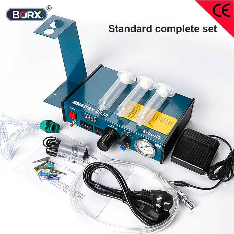 Dispensador de Cola Semiautomático Pasta Digital Controlador de Líquidos Profissional Preciso pé Manual Ferramenta de Configuração Dupla Borx-983a