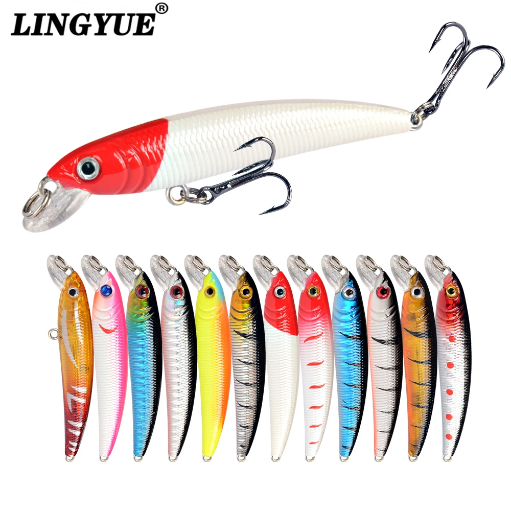 1pcs 7cm/4.7g  Fishing Lures Good Quality Minnow Lure 12 Colors Artificial Make Plastic Crankbait Wobblers Fishing Bait pesca