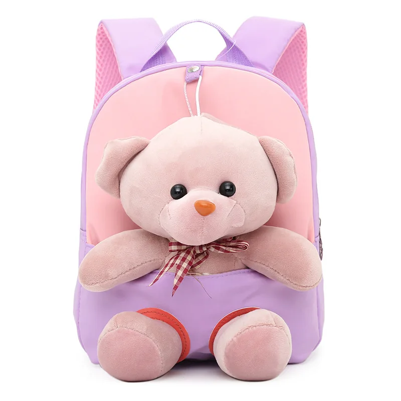 2024 Plush Bear School backpack kids Cartoon Cute backpacks for children lightweight kids bag waterproof kindergarten backpack