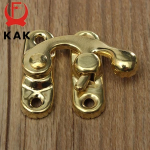 KAK-Antique Brass Padlock, Hasp Hook Hasp for Mini Jewelry, Wooden Box With Screws, Furniture Hardware, 34x28mm, 12Pcs 12 Main Sales Lock Brazil Old - №8