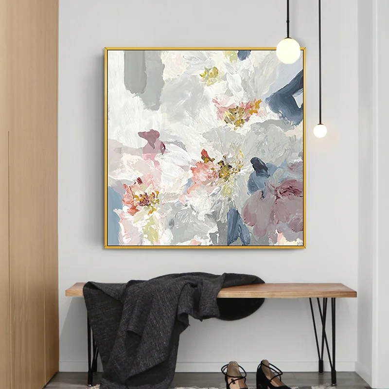 Hand Painted Abstract Oil Painting Living Room Porch Modern Simple  Abstract Flower Restaurant Large Hanging Decorative Painting