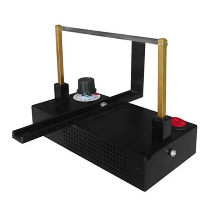 Máquina de corte de corda drqg100, 220v, aquecimento elétrico, faca de corte, cetim elástico, broca de seda