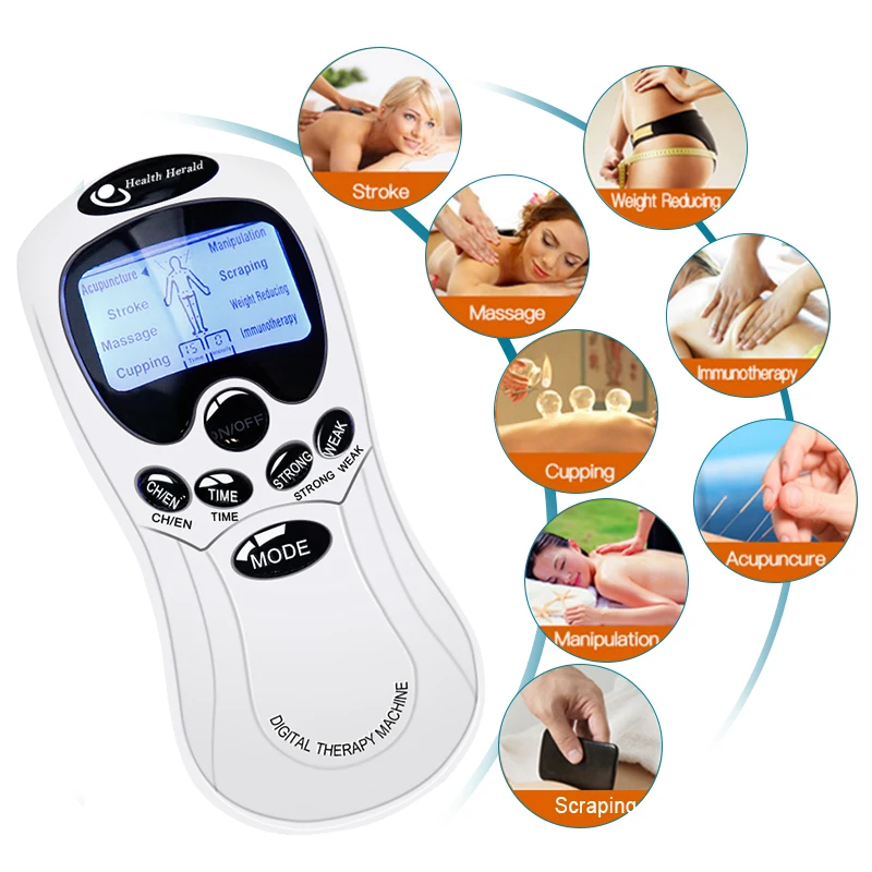 Dual Output Body Massager Electric Massage Kit EMS Stimulator Full Body Relax Muscle Therapy Pulse Tens Acupuncture Massager