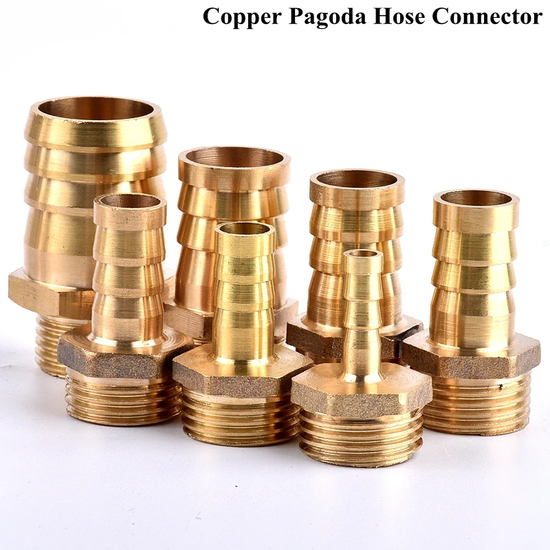 

3/4” Male Thread To 8~32mm Brass Pipe Fitting Hose Barb Tail Connector Watering Irrigation Pagoda Joint Copper Coupler Adapter