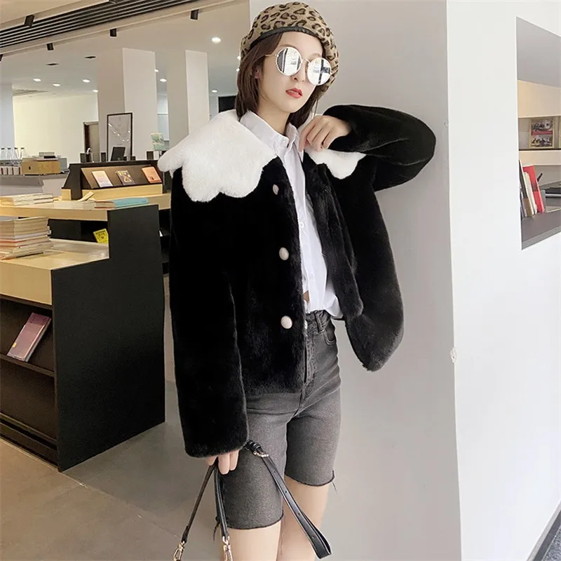 

2021 Women Winter New Teddy Jacket Warm Thick Fleece Faux Fur Coat Plush Female Kawaii Lolita Coat Woman Artifical Fur Jacket