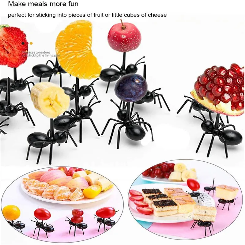 Ants For Canape Food Fruit Picks Decoration Ant Forks Snack Cake Dessert Beno Tableware Home Kitchen Party Dinner Plastic Pick