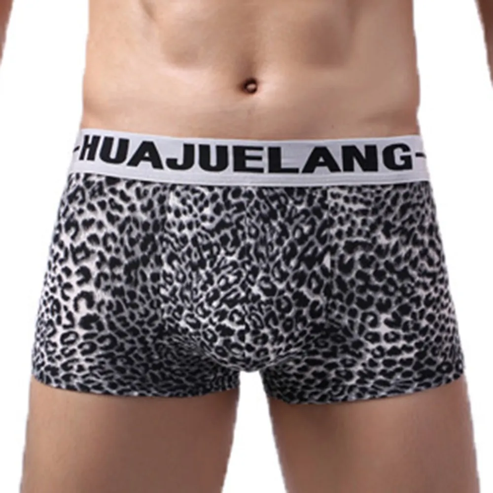 Leopard Shorts Men Underwear Seamless Convex Pouch Underpant Elasticityshort Male Trunks Wild Style Panties A30